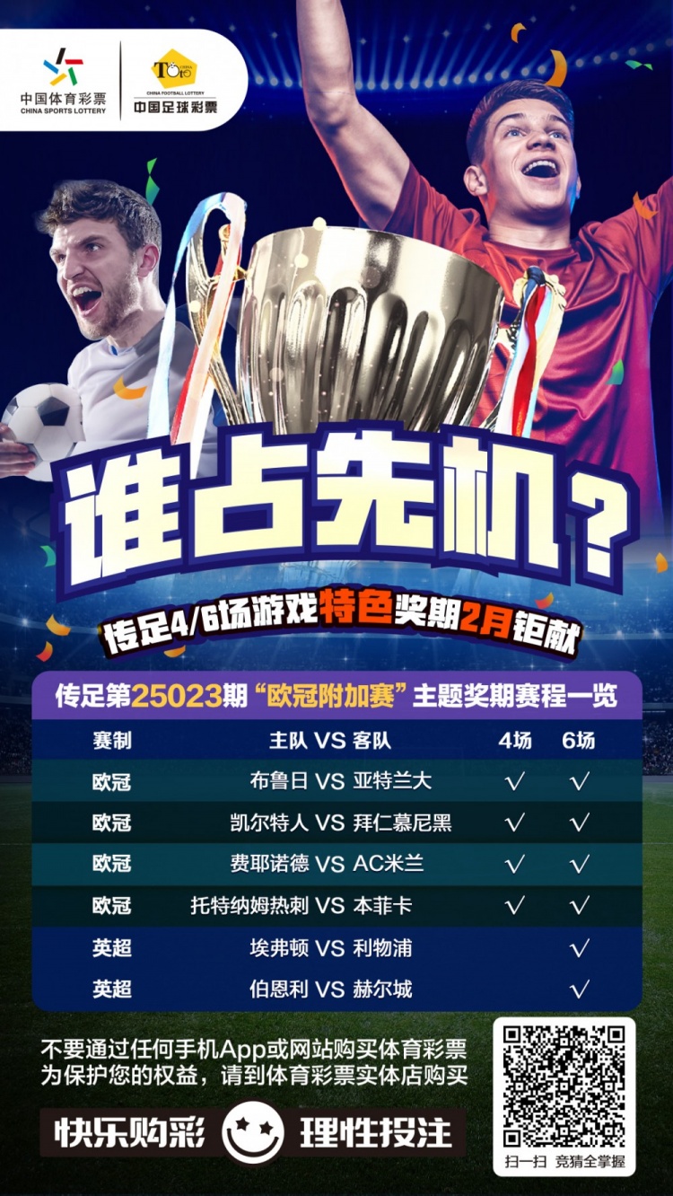  誰(shuí)占先機？！傳足特色獎期第25023期聚焦歐冠附加賽