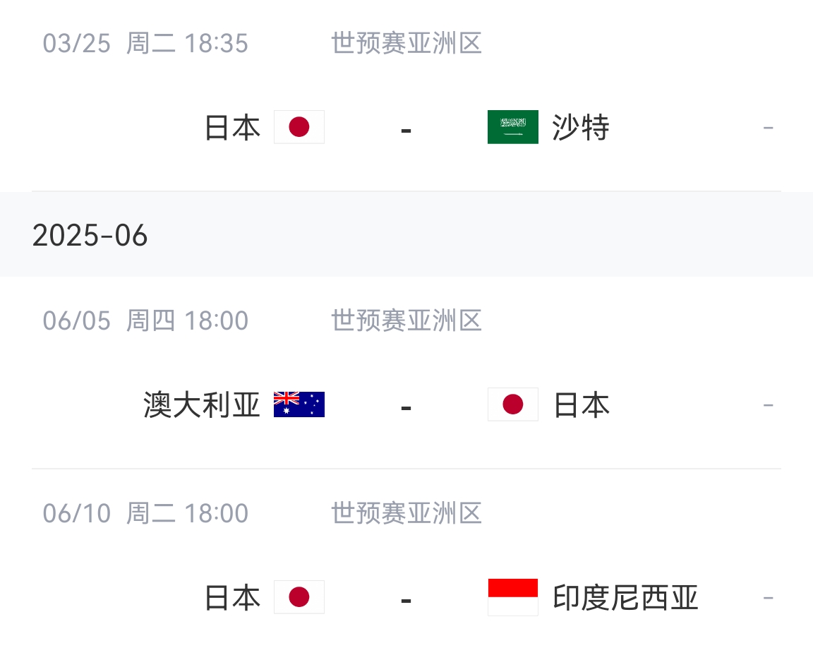  會(huì )不會(huì )放水？日本剩余賽程：主場(chǎng)vs沙特&印尼，客場(chǎng)vs澳大利亞
