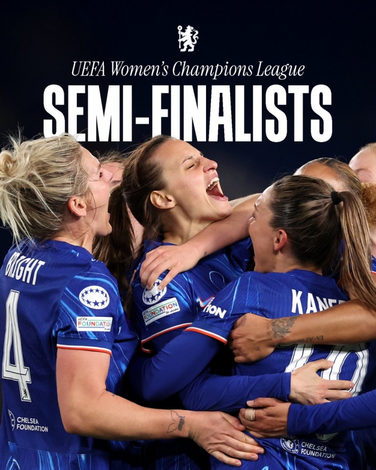  女足歐冠：切爾西3-0曼城&總比分3-2逆轉晉級四強，將對陣巴薩